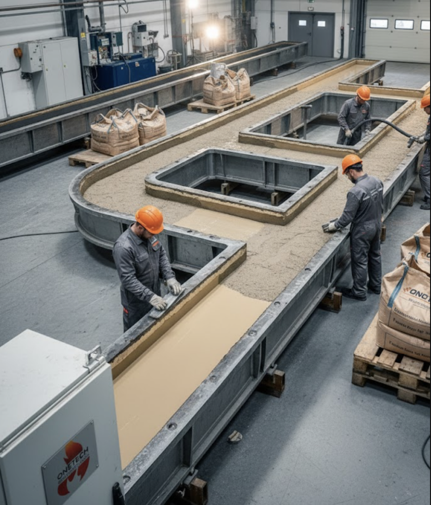 Präzise Rinnenzustellung für Schmelzanlagen – ONETECH Refractory GmbH